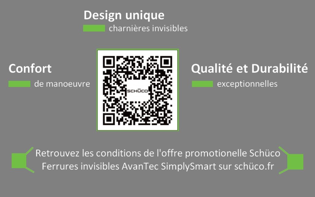 PROMOTION JUSQU’AU 30/09/2024; SOFED est partenaire de SCHUCO Aluminium depuis près de 15 ans. C’est pour nos clients un gage de qualité et l’assurance d’avoir un produit durable. Depuis plusieurs années, nous avons opté pour la ferrure invisible exclusive Schüco. Si tous les « organes mobiles » d’une fenêtre ou portes-fenêtres Alu ont une garantie de 2 ans, de par leur robustesse, ce sont des éléments de quincaillerie que nous ne remplaçons quasiment jamais. Comme témoignage de cette qualité la garantie commerciale de la ferrure passe de 2 à 7 ans jusqu’au 30 septembre 2024. Cette offre est réservée aux clients Particuliers de la France Métropolitaine. Cette offre porte sur la poignée et les principaux composants de la Ferrure Invisible AvanTec SimplySmart pour tout commande de fenêtre en aluminium (ouvrant à la française ou oscillo-battante). Notre partenaire Schüco a lancé une campagne digitale sur Facebook et Instagram, qui couvre tout la période de l’offre promotionnelle. Retrouvez-en les conditions sur le site schuco.fr Contactez-nous : SOFED 05.58.51.82.50